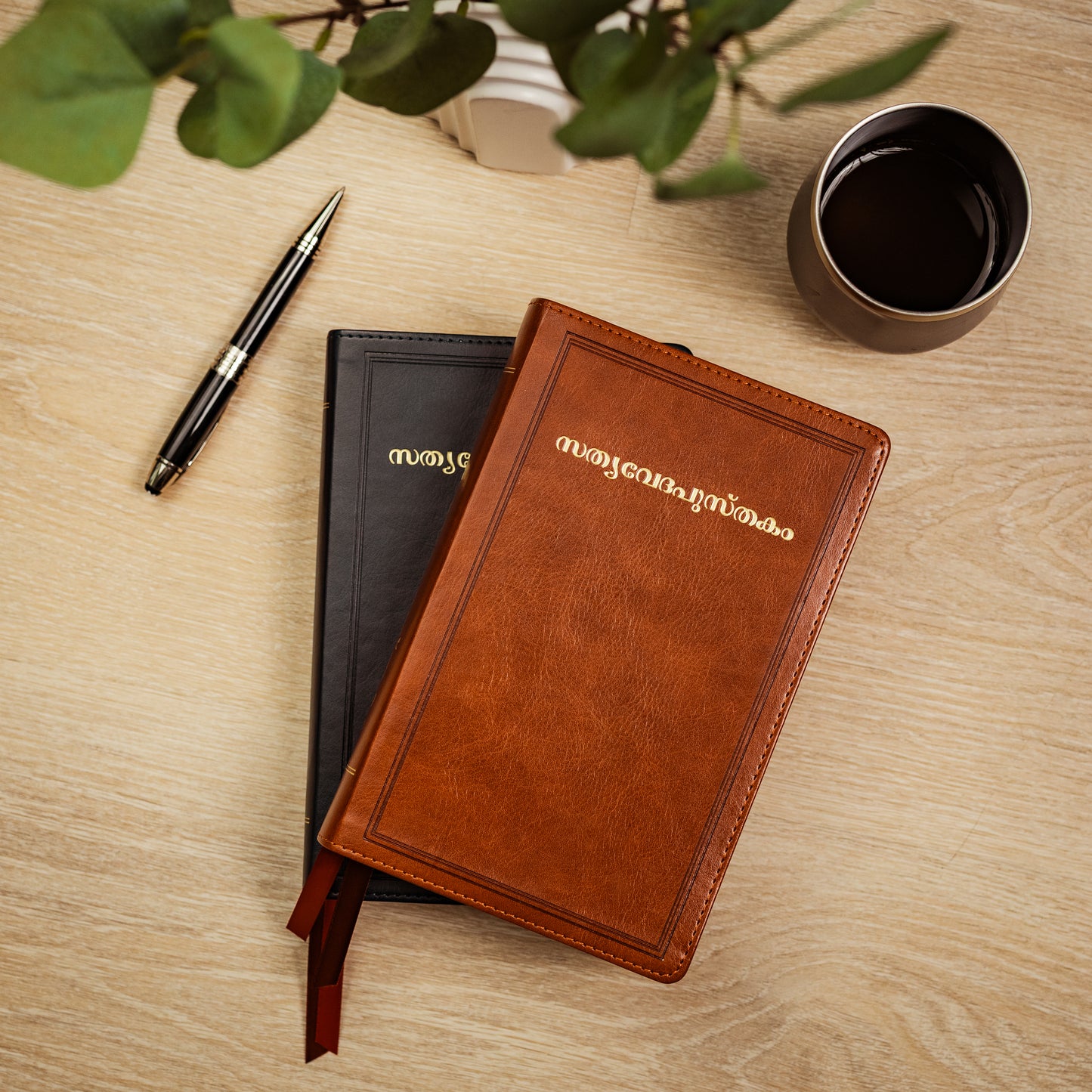 Large Font Malayalam Bible - Black