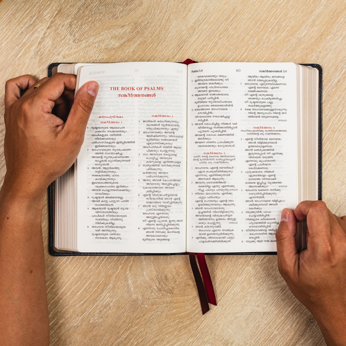 Large Font Malayalam Bible - Black