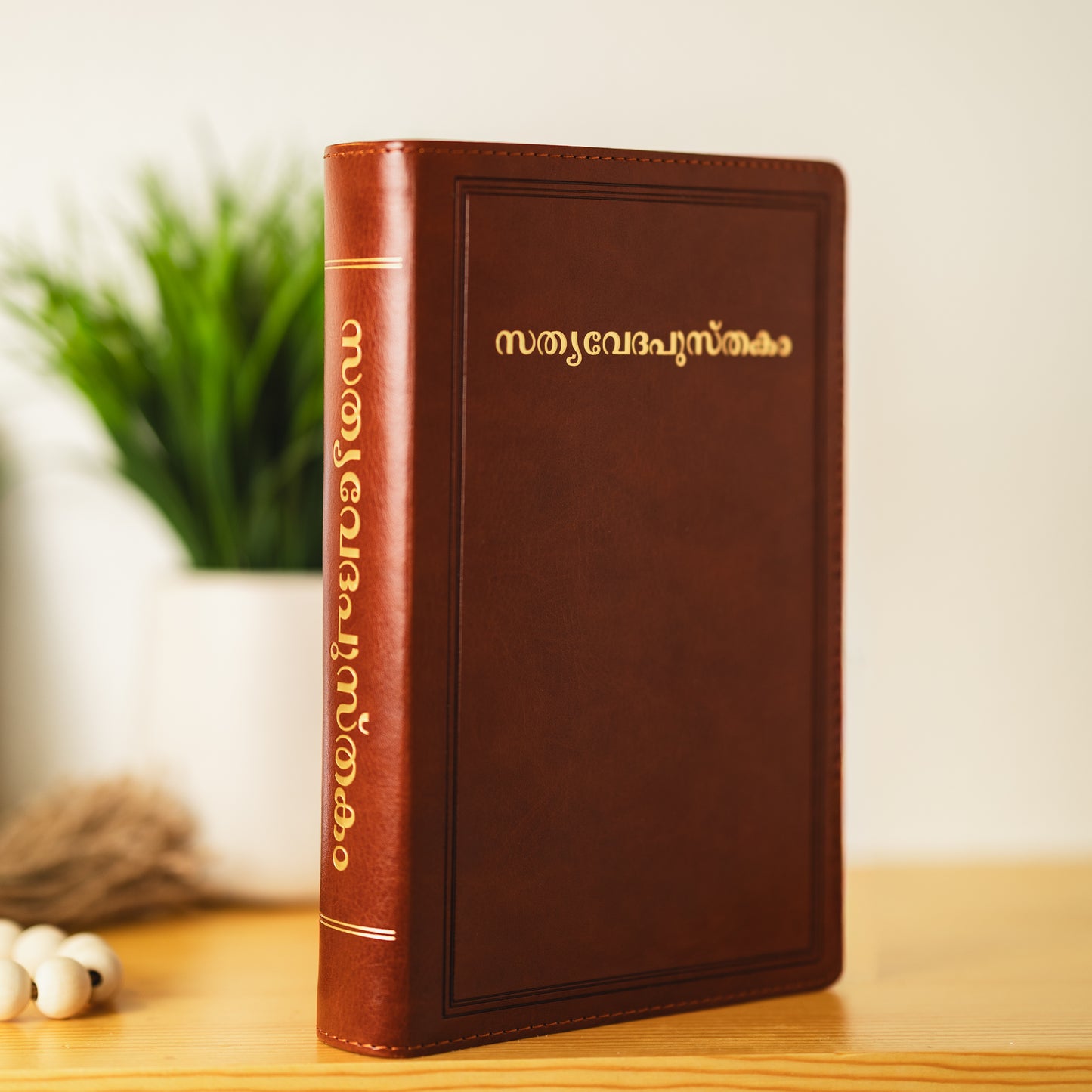 Large Font Malayalam Bible - Brown