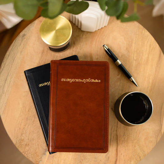 Large Font Malayalam Bible - Black