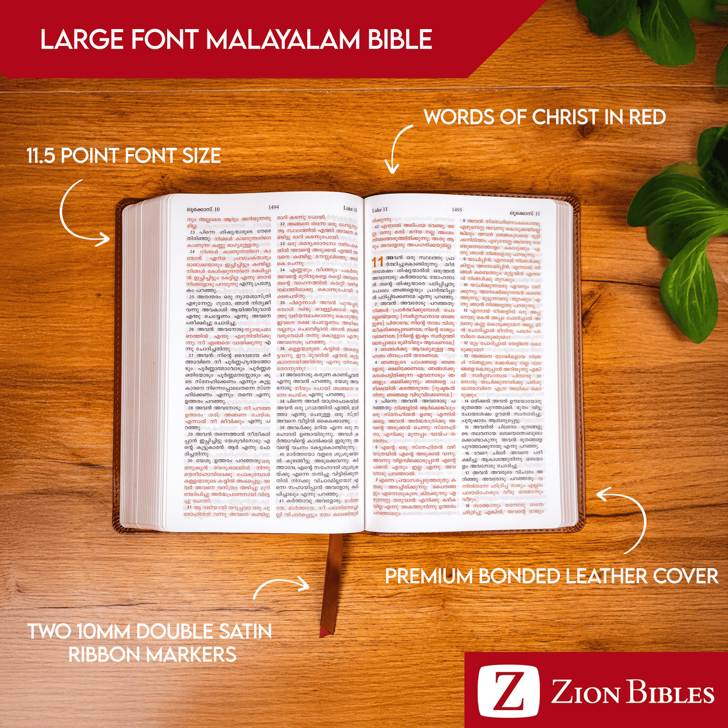 Large Font Malayalam Bible - Black